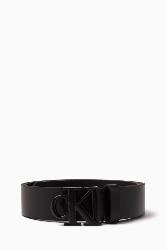 

Logo Belt in Leather, Black