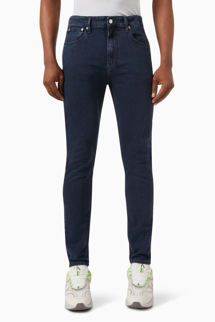 

Slim Tapered Jeans in Denim, Blue