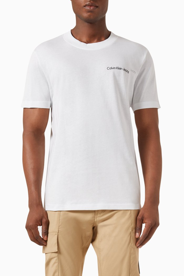 

Logo Tape T-shirt in Cotton-jersey, White
