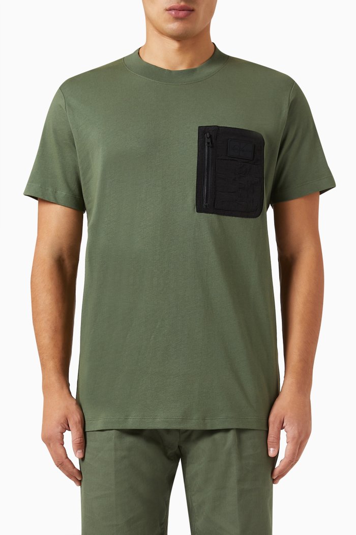 

Pocket T-shirt in Cotton, Green