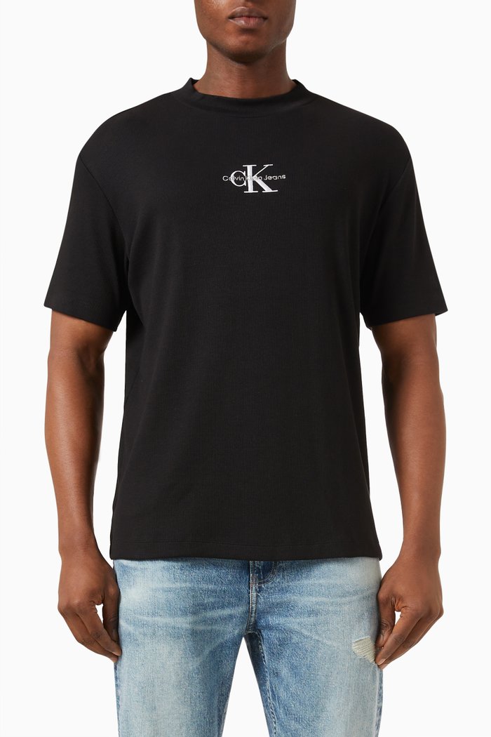 

Monogram T-shirt in Rib-jersey, Black