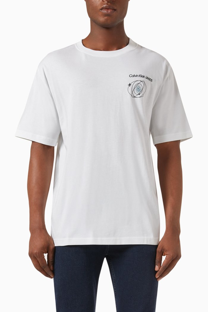 

Future Fade Slogan T-shirt in Cotton-jersey, White