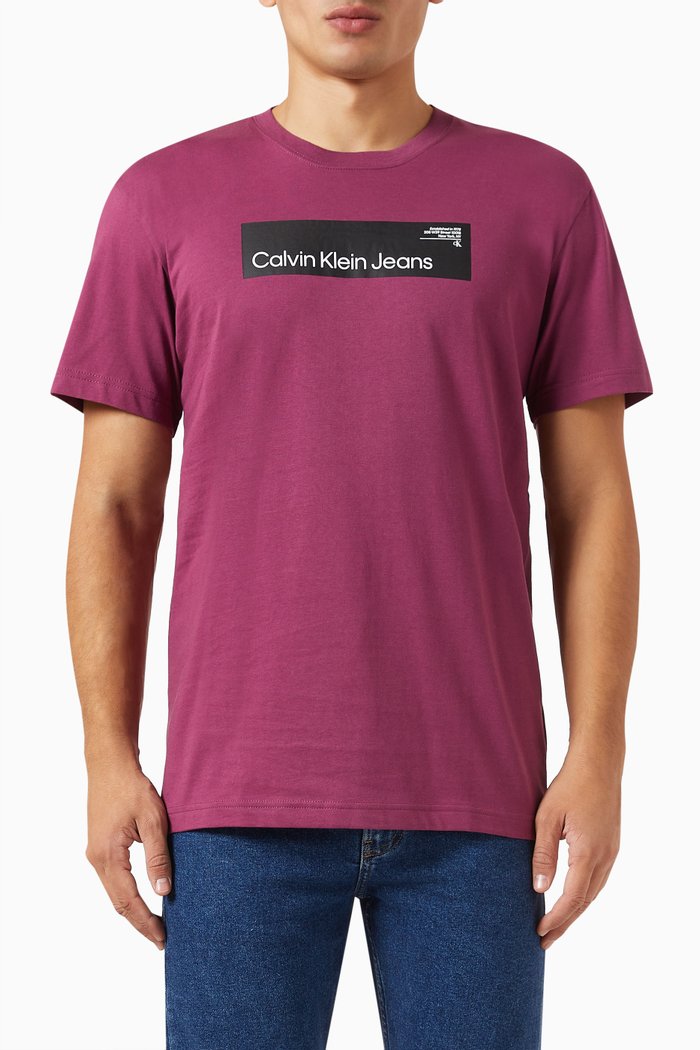 

Box Logo Print T-shirt in Cotton, Purple