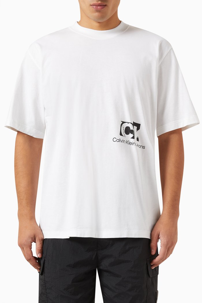 

Logo Print T-shirt in Organic Cotton Blend, White