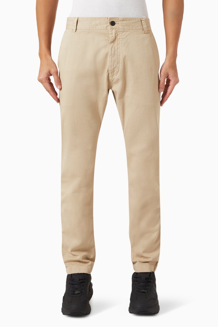 

Tapered Chino Pants in Cotton, Neutral