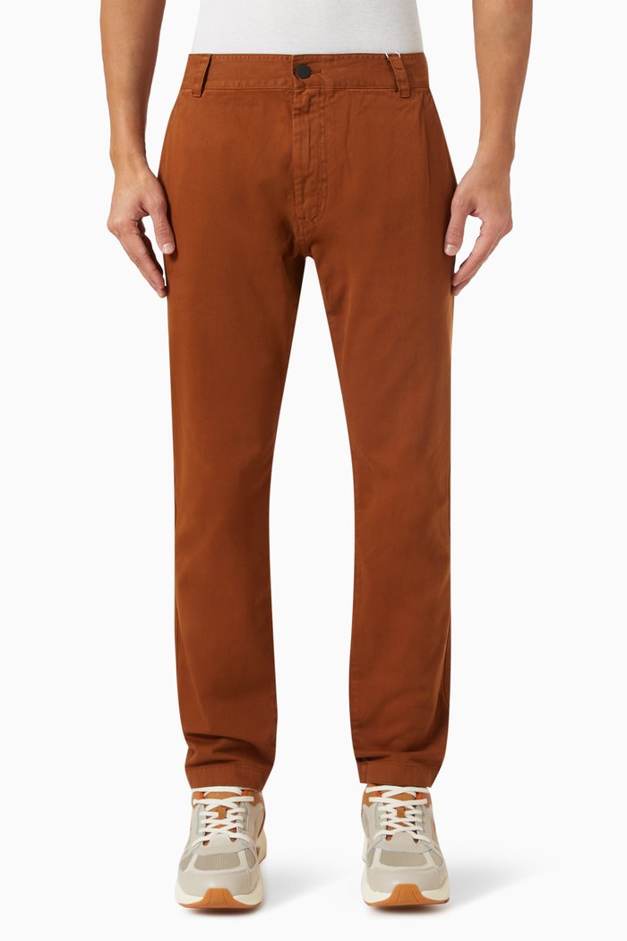 

Tapered Chino Pants in Cotton, Brown