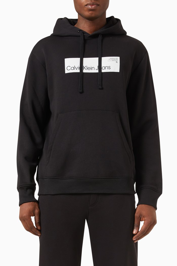 

Logo Hoodie in Cotton Fleece, Black