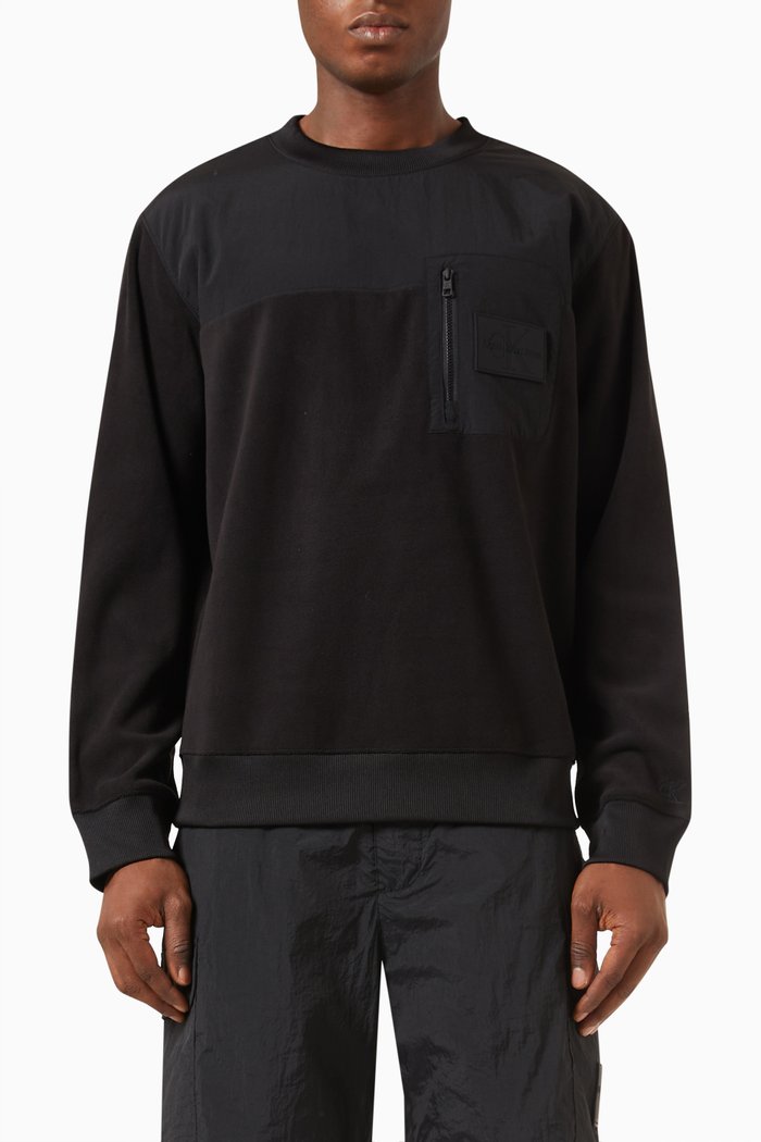 

Outdoor Sweatshirt in Polar Fleece, Black
