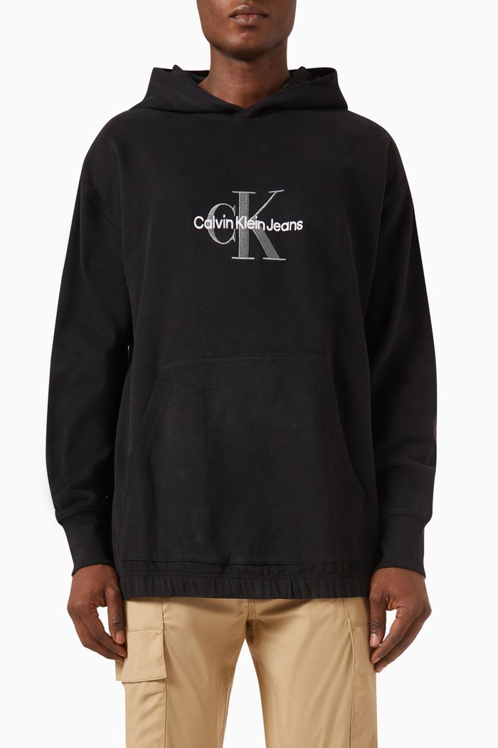 

Logo Hoodie in Cotton Fleece, Black