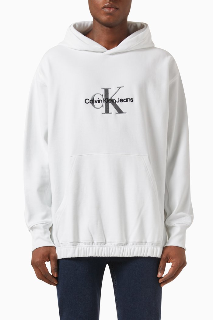 

Logo Hoodie in Cotton Fleece, White