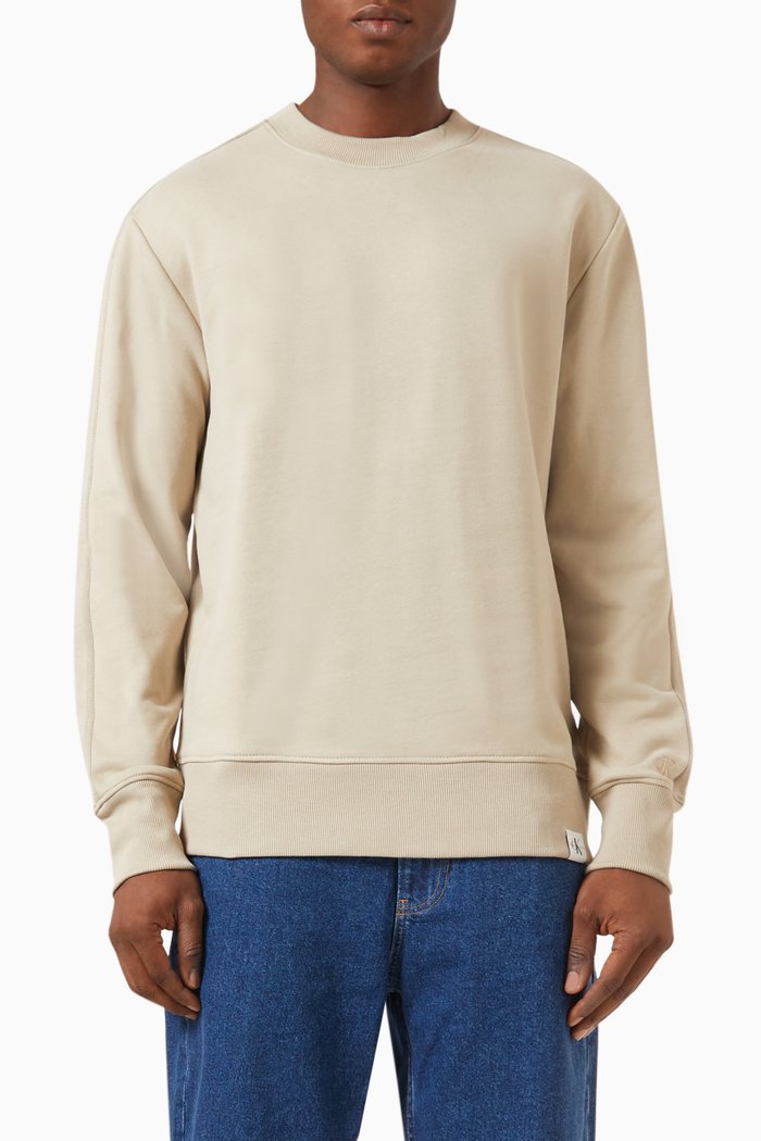 

Logo Patch Sweatshirt in Cotton Terry, Neutral