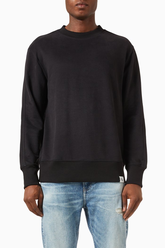 

Logo Patch Sweatshirt in Cotton Terry, Black