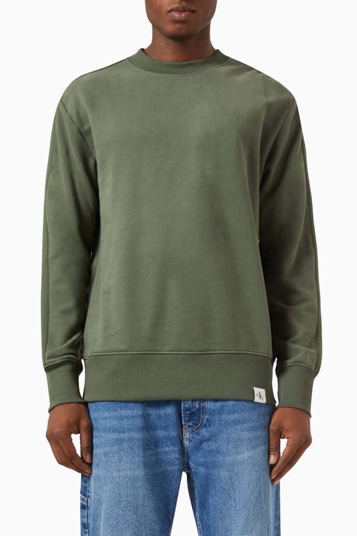 

Logo Patch Sweatshirt in Cotton Terry, Green