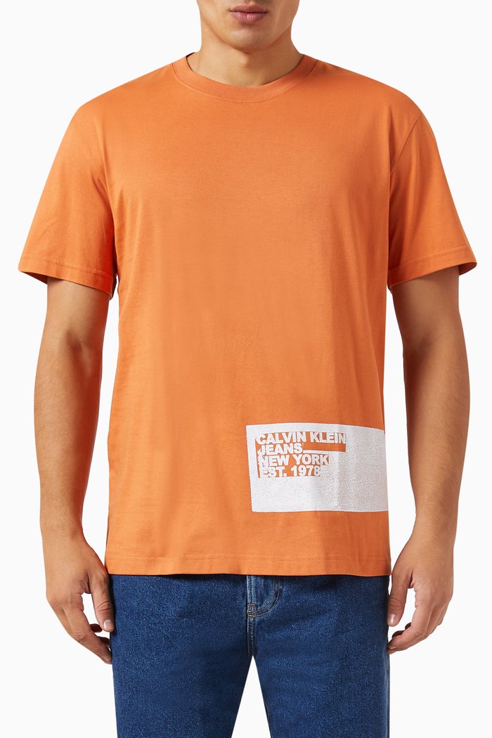 

Stencil Blocking Logo T-shirt in Cotton Jersey, Orange