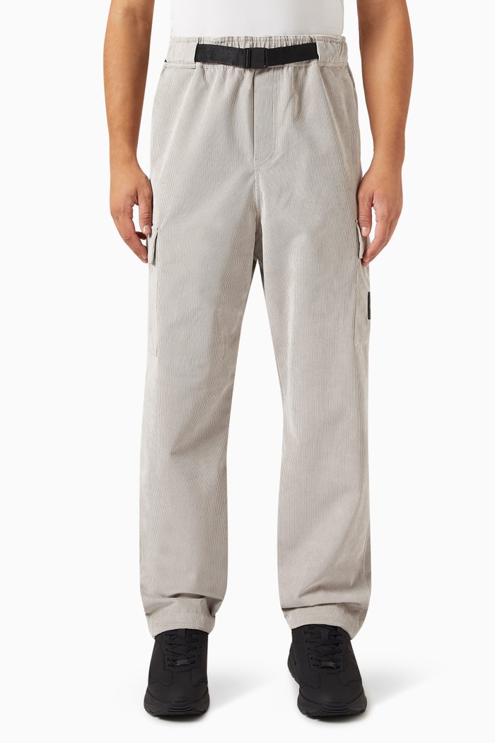 

Belted Cargo Pants in Corduroy, Grey