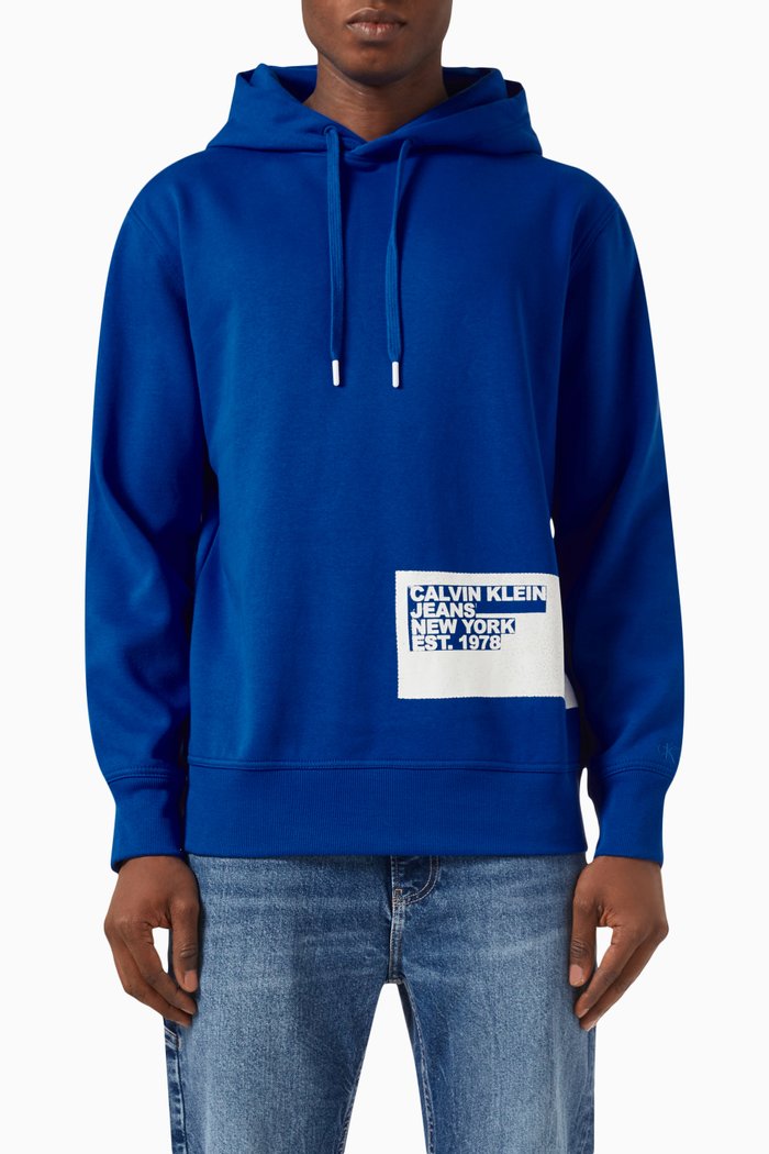 

Stencil Logo Hoodie in Cotton, Blue