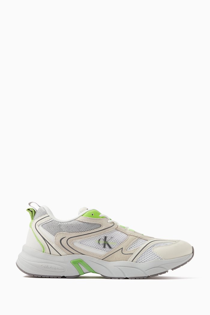 

Retro Tennis Sneakers in Mesh, White
