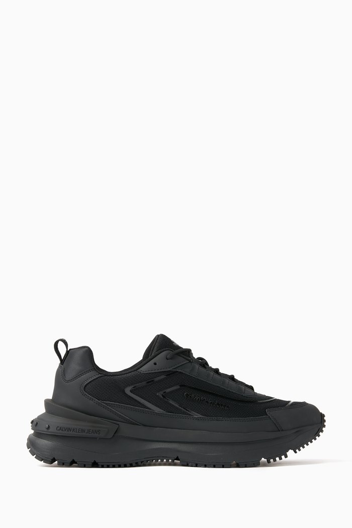 

Chunky Logo Sneakers in Padded Mesh, Black