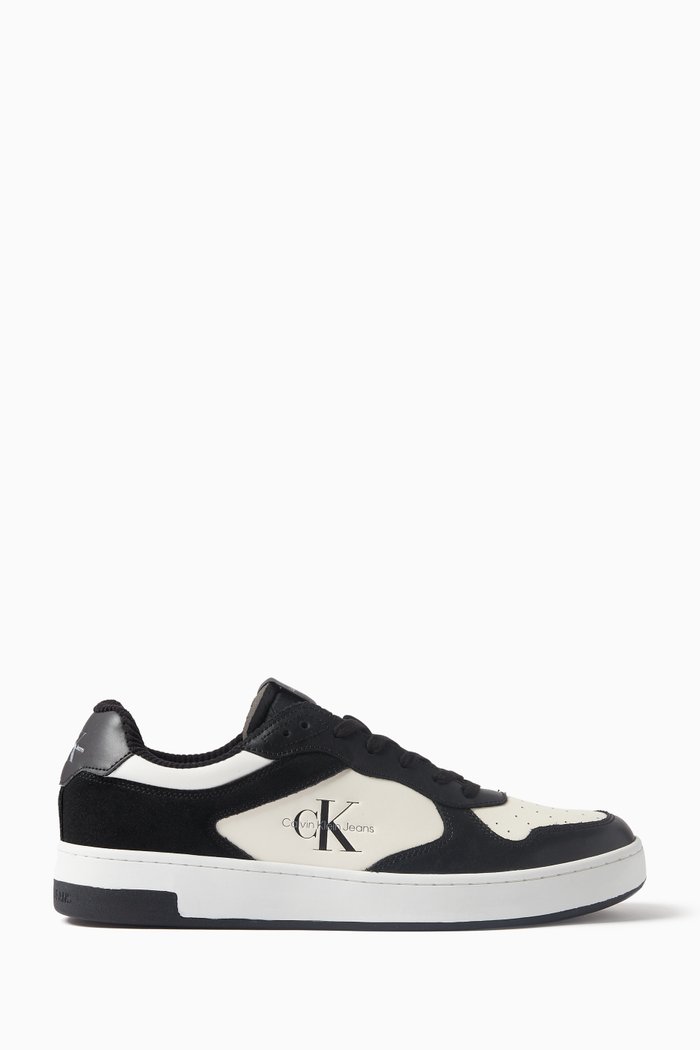 

Basket Cupsole Low-top Sneakers in Faux Leather, Black