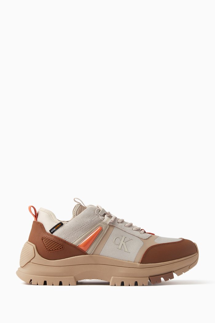 

Hiking Lace-up Low-top Sneakers in Mixed Fabric, Multicolour