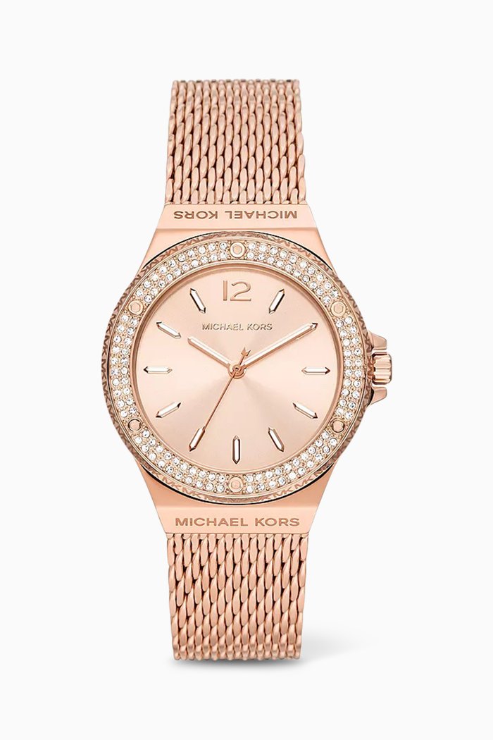 

Lennox Pavé Quartz Stainless Steel Watch, 37mm, Rose gold
