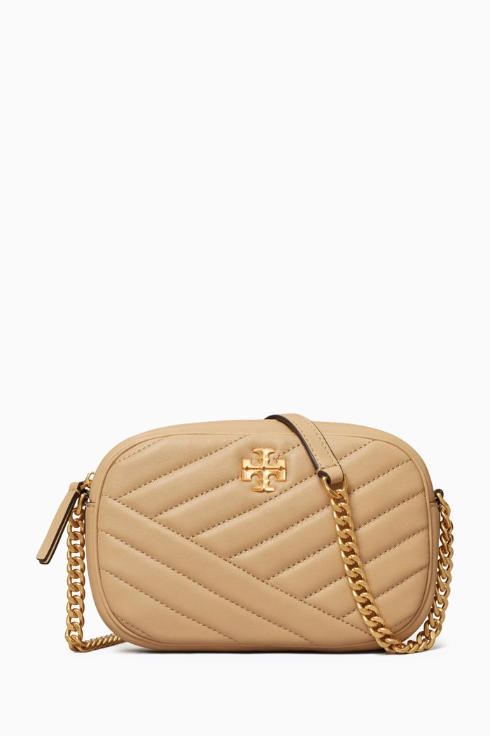 

Kira Chevron Camera Bag in Quilted Leather, Neutral
