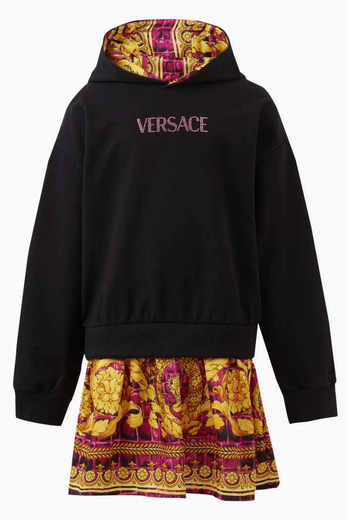 

Baroque Print Dress in Cotton, Multicolour
