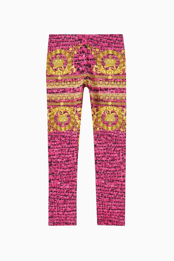

Barocco-Print Leggings in Cotton Jersey, Multicolour
