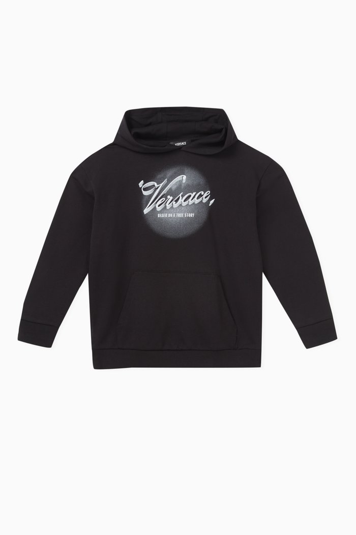 

Graphic Logo-Print Hoodie in Cotton, Multicolour