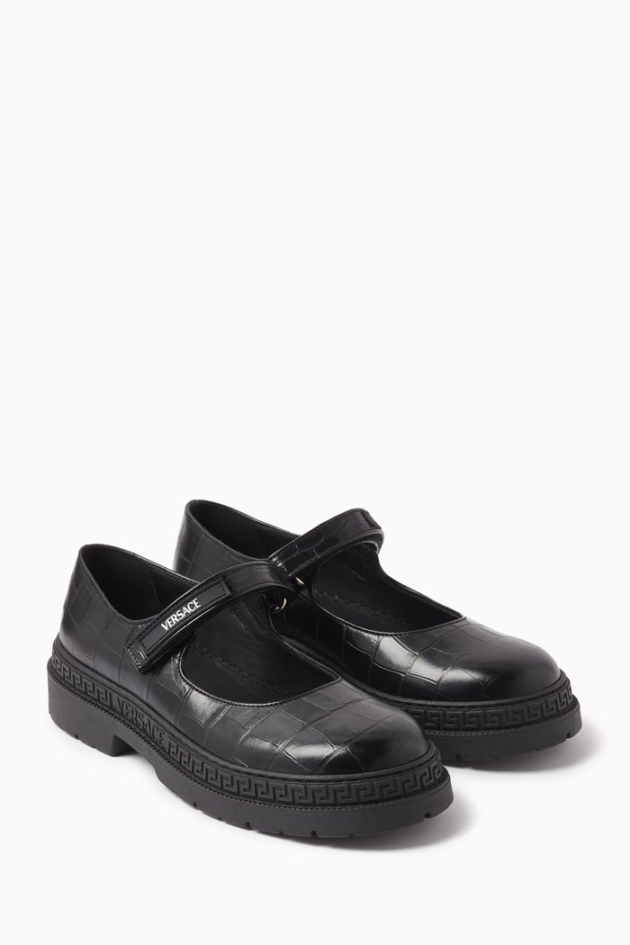 

Logo Print Flat Shoes in Leather, Multicolour