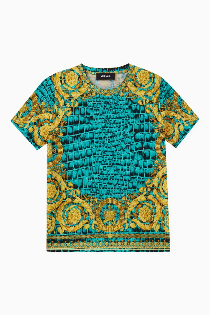 

Barrocrocodile Print T-Shirt in Cotton, Multicolour