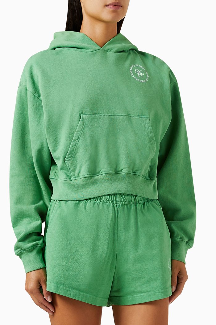 

SRHWC Cropped Hoodie in Cotton, Green