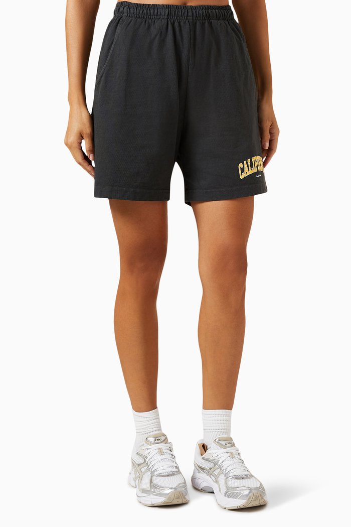 

California Gym Shorts in Cotton, Black