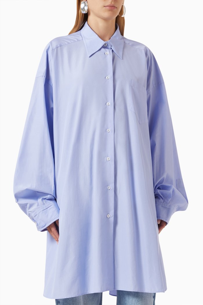

Oversized Shirt in Cotton-poplin, Blue