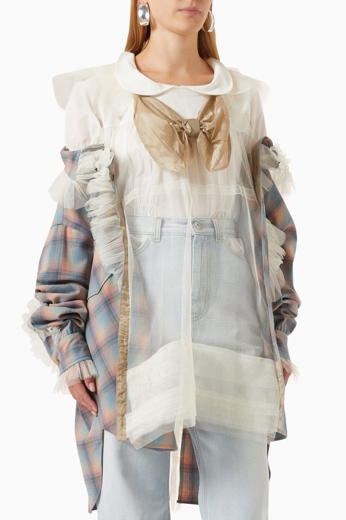

Bow Shirt in Pendleton Wool, Multicolour