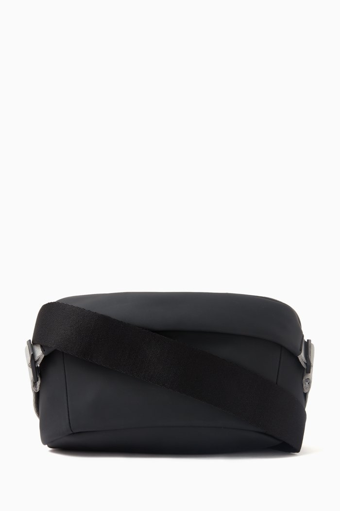

Rubberized Camera Bag in Faux Leather, Black