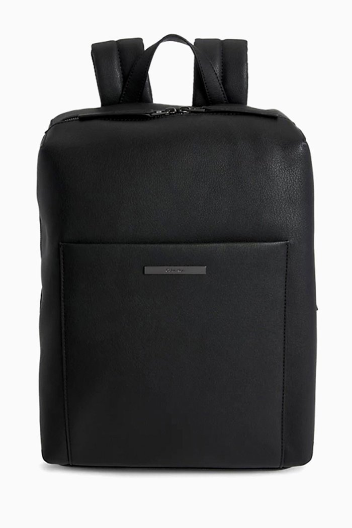

Logo Backpack in Faux Leather, Black