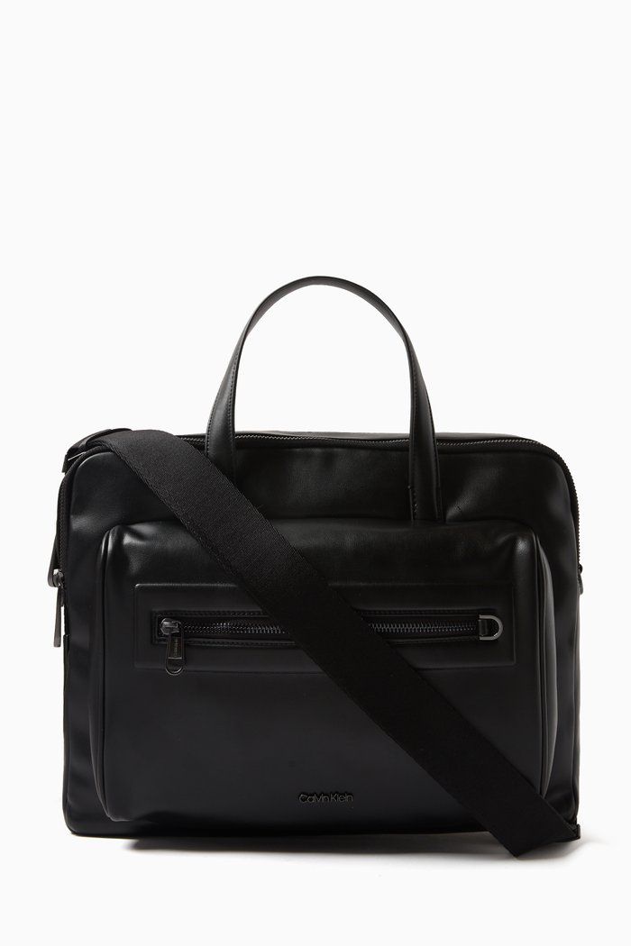

Elevated Laptop Bag in Faux-leather, Black