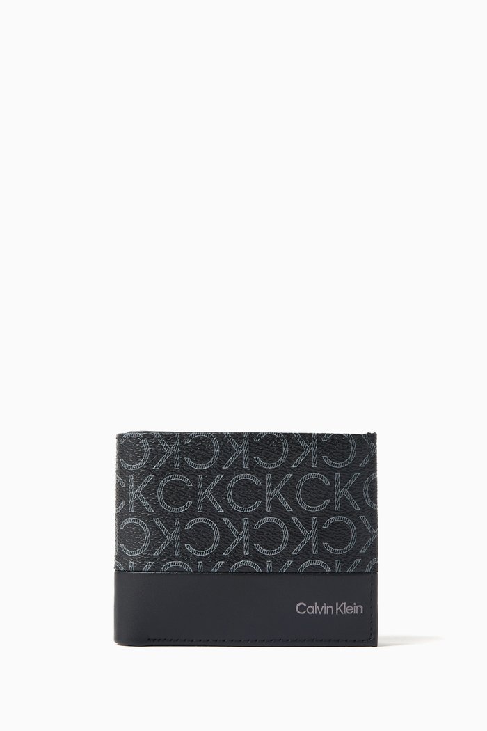 

Monogram Bifold Wallet in Canvas, Black