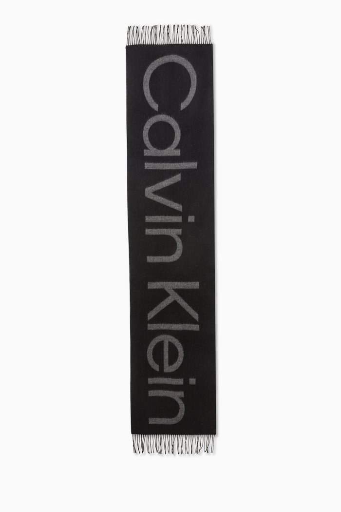 

Logo Scarf in Wool-jacquard, Black