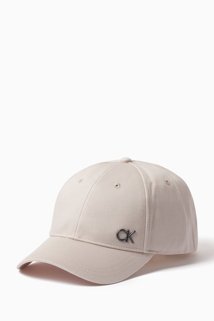 

CK Bombed Metallic Logo Baseball Cap in Cotton, Neutral