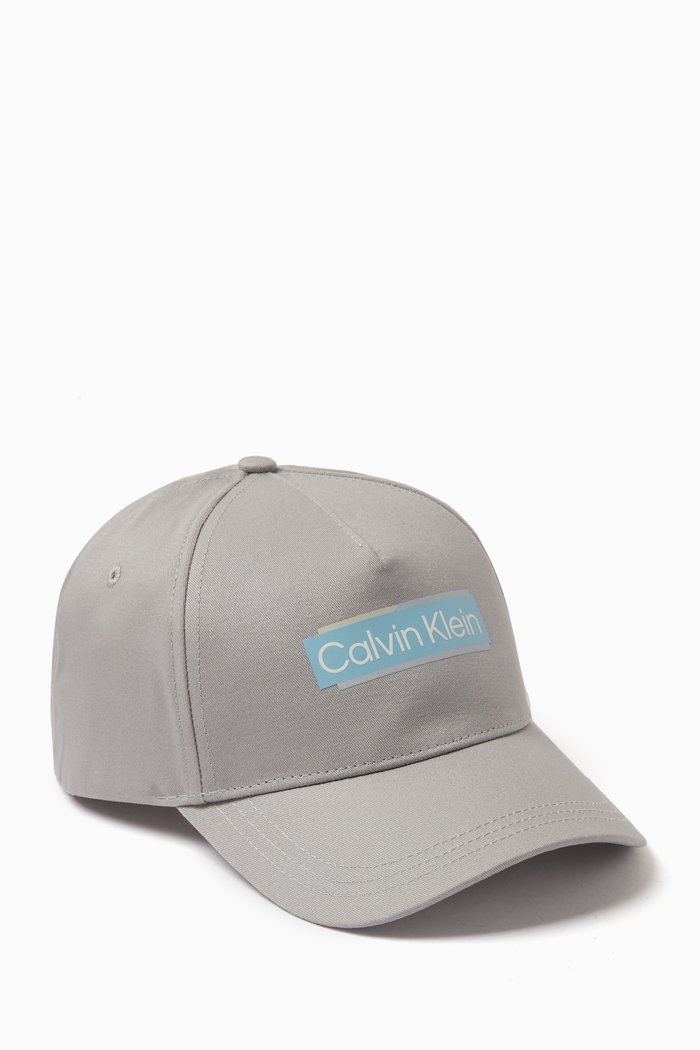 

Layered Logo Baseball Cap in Polyester, Grey