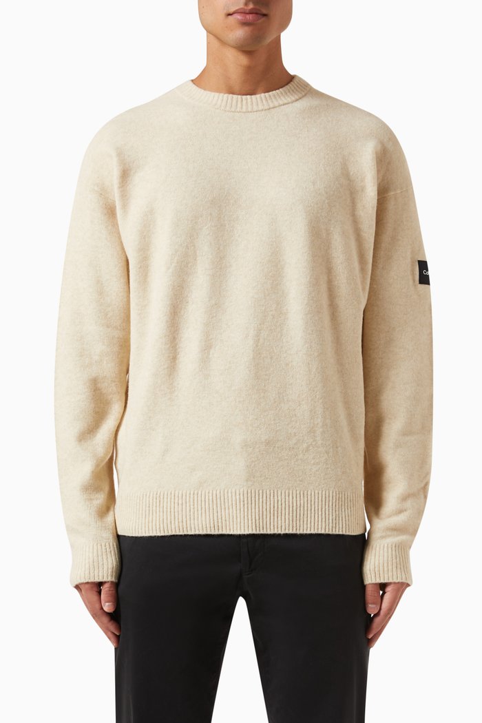 

Comfort-fit Sweater in Wool-blend, Neutral