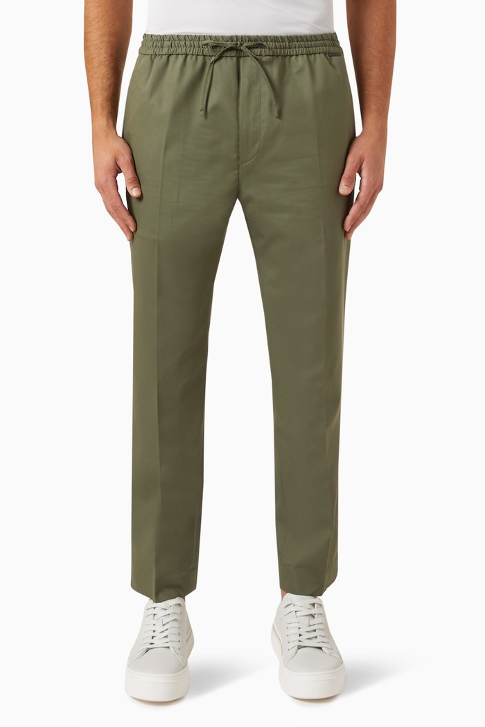

Minimal Drawstring Pants in Viscose Blend, Green
