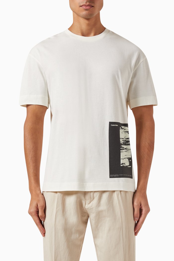 

Graphic-Print T-shirt in Cotton, White