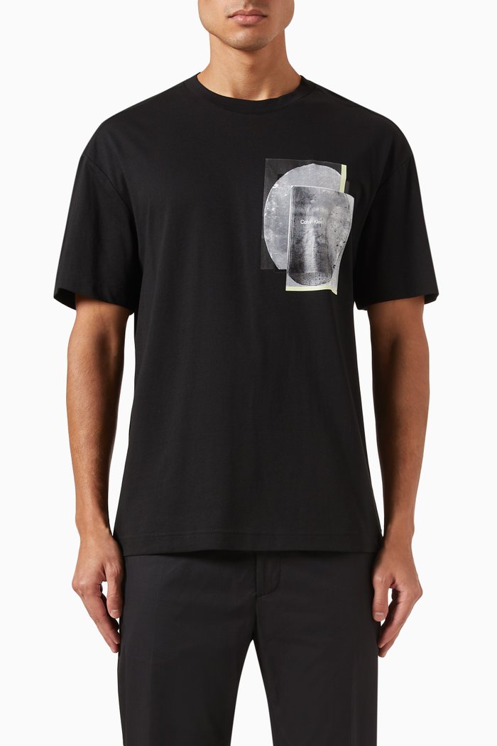 Graphic T-shirt in Cotton, Black