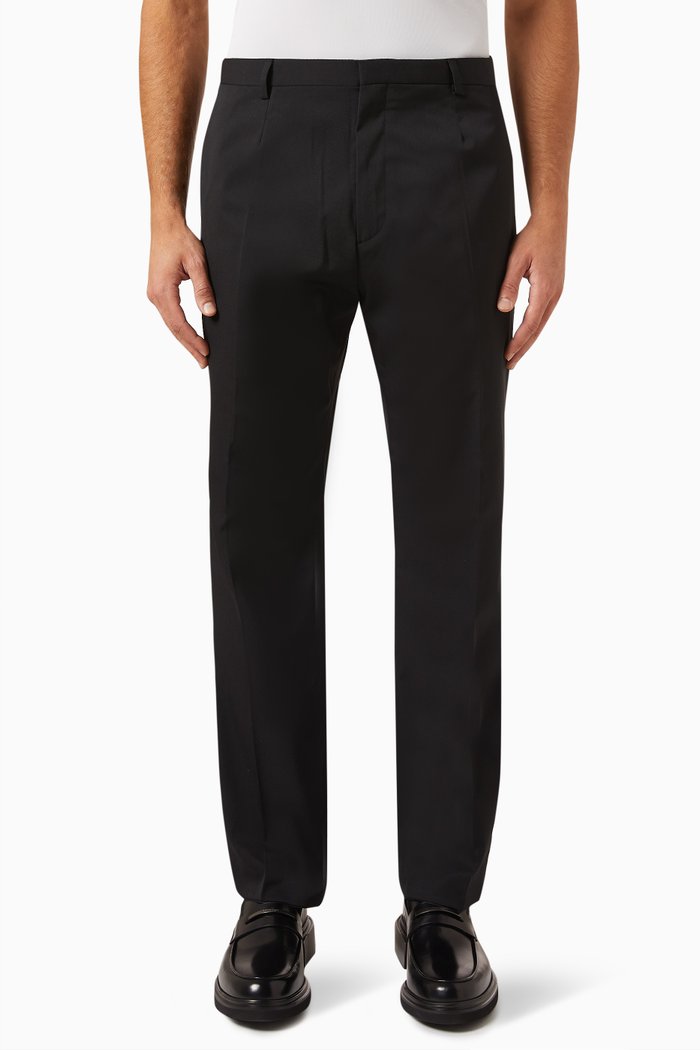 

Straight-Fit Pants in Nylon Blend, Black