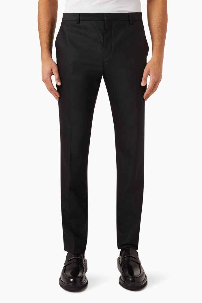 

Evening Trousers in Wool Stretch, Black