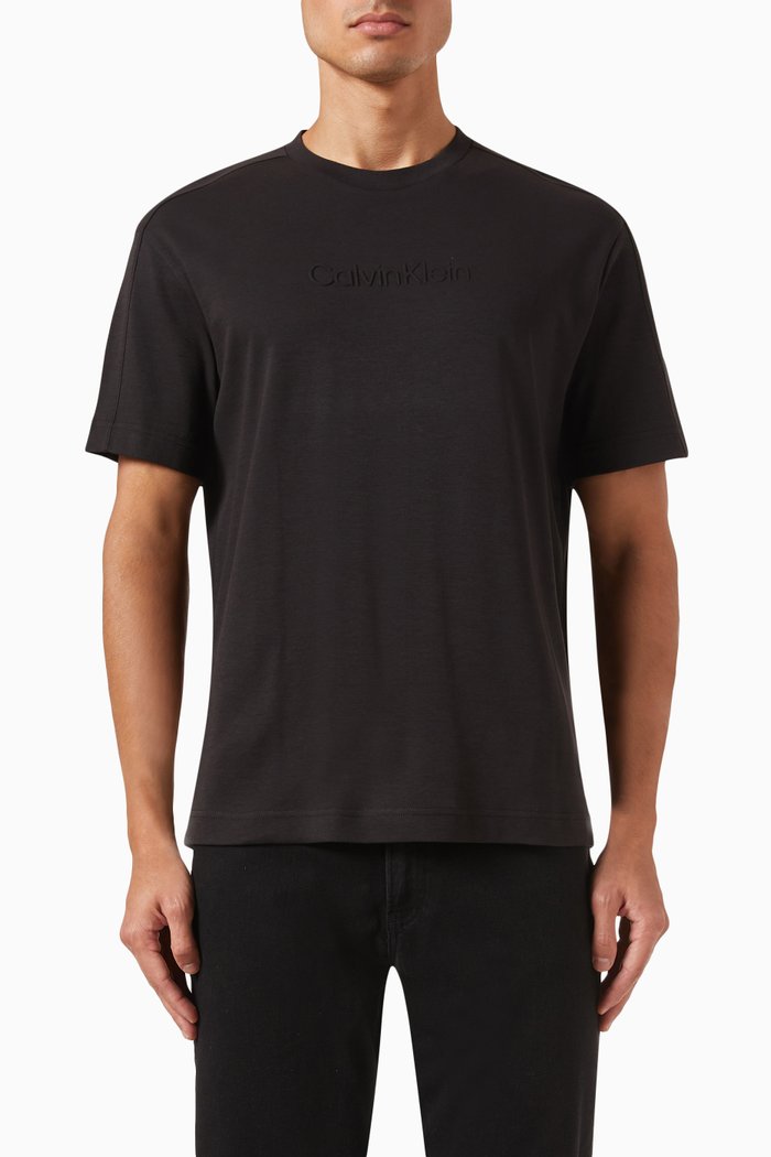 

Logo T-shirt in Organic Cotton Interlock Blend, Black