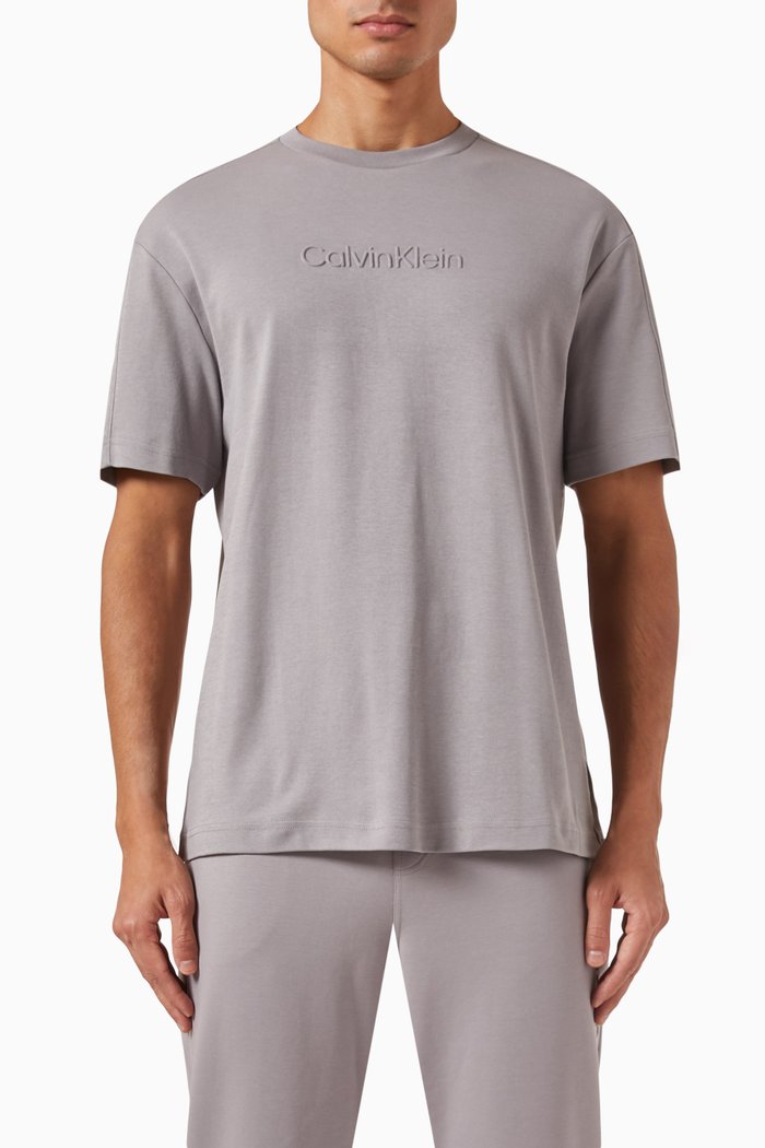 

Logo T-shirt in Organic Cotton Interlock Blend, Grey